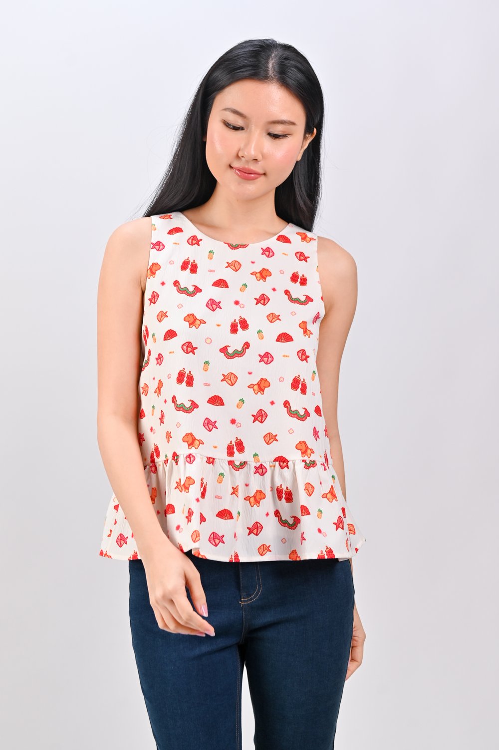 LUCKY CHARMS TWO-WAY PEPLUM TOP