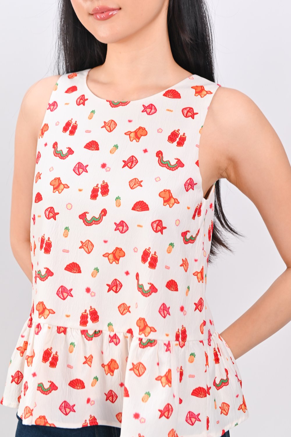 LUCKY CHARMS TWO-WAY PEPLUM TOP