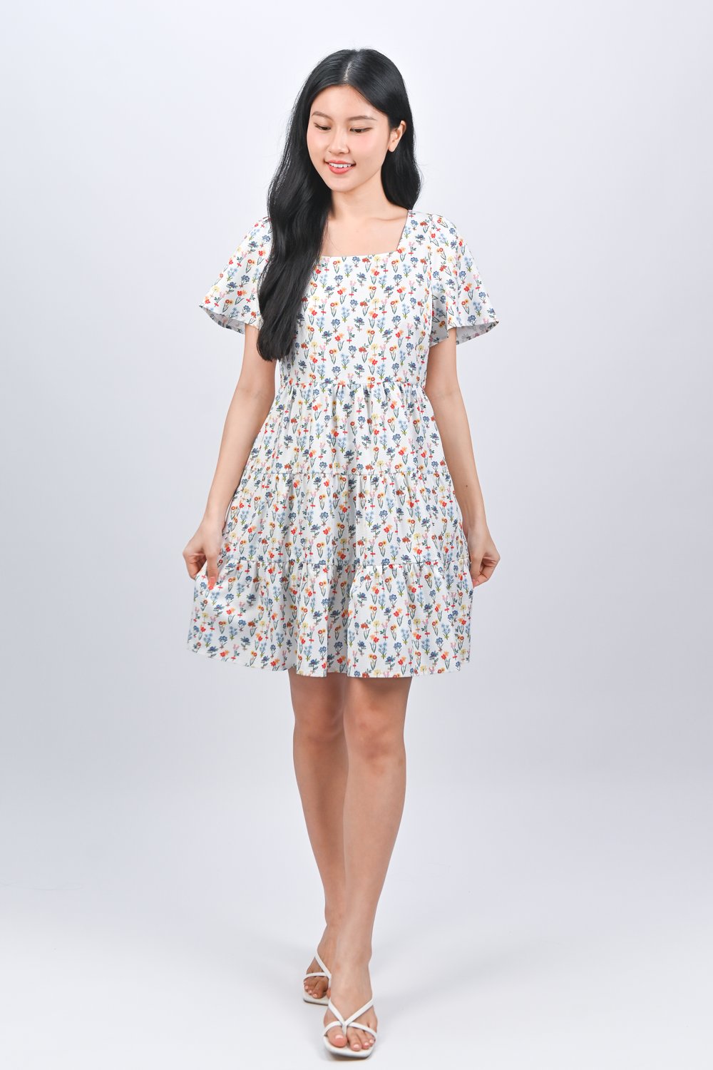FOREVER BLOOMS SLEEVED BABYDOLL DRESS