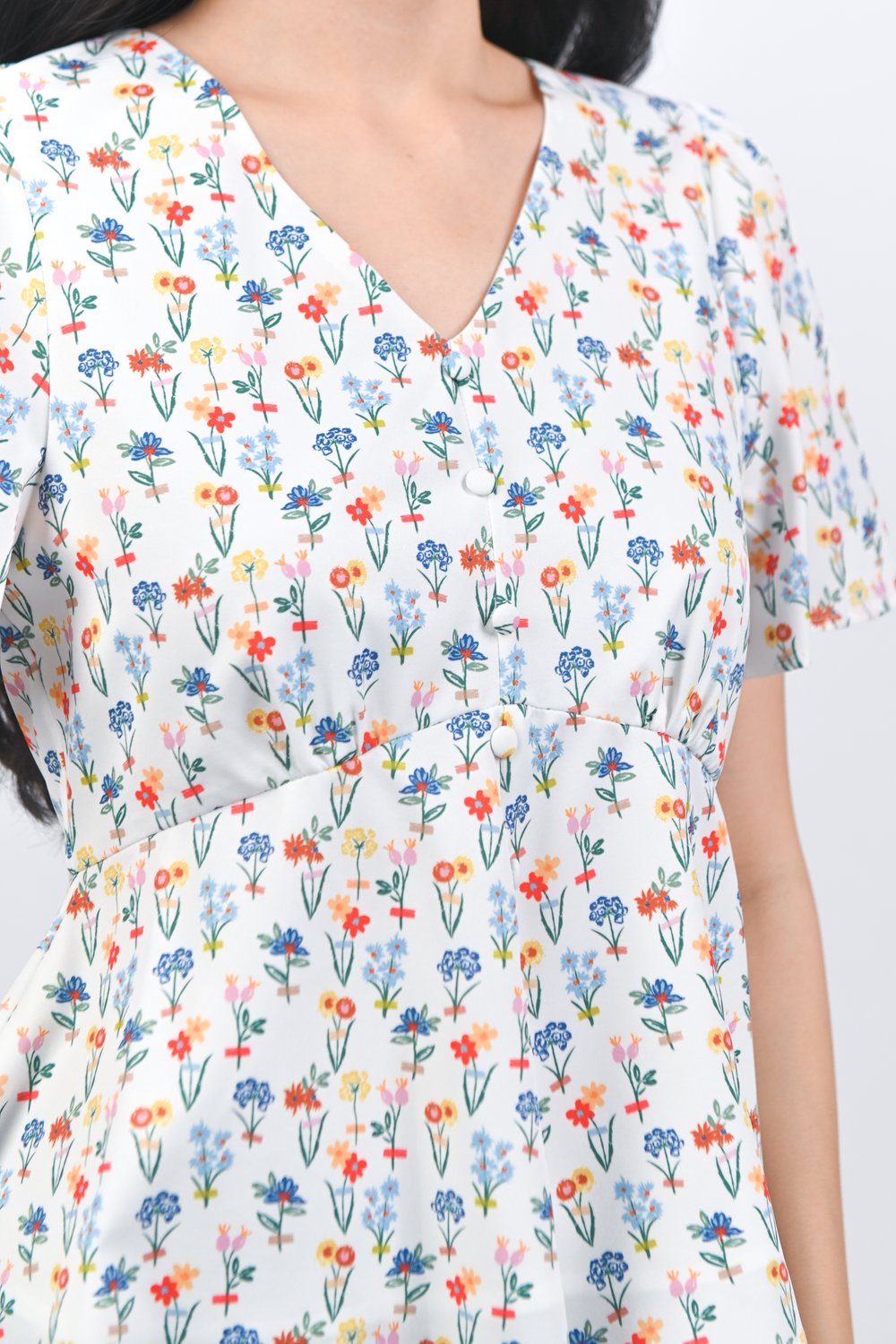 FOREVER BLOOMS SLEEVED PEPLUM TOP