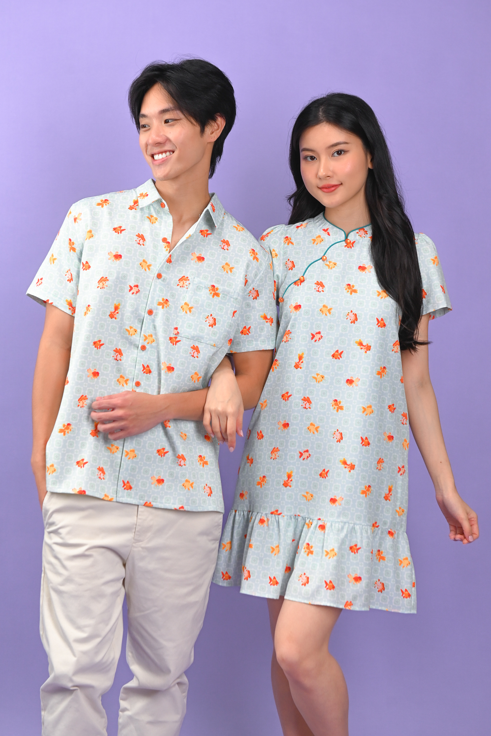 LUCKY RIVER SLEEVED CHEONGSAM DRESS | All Would Envy