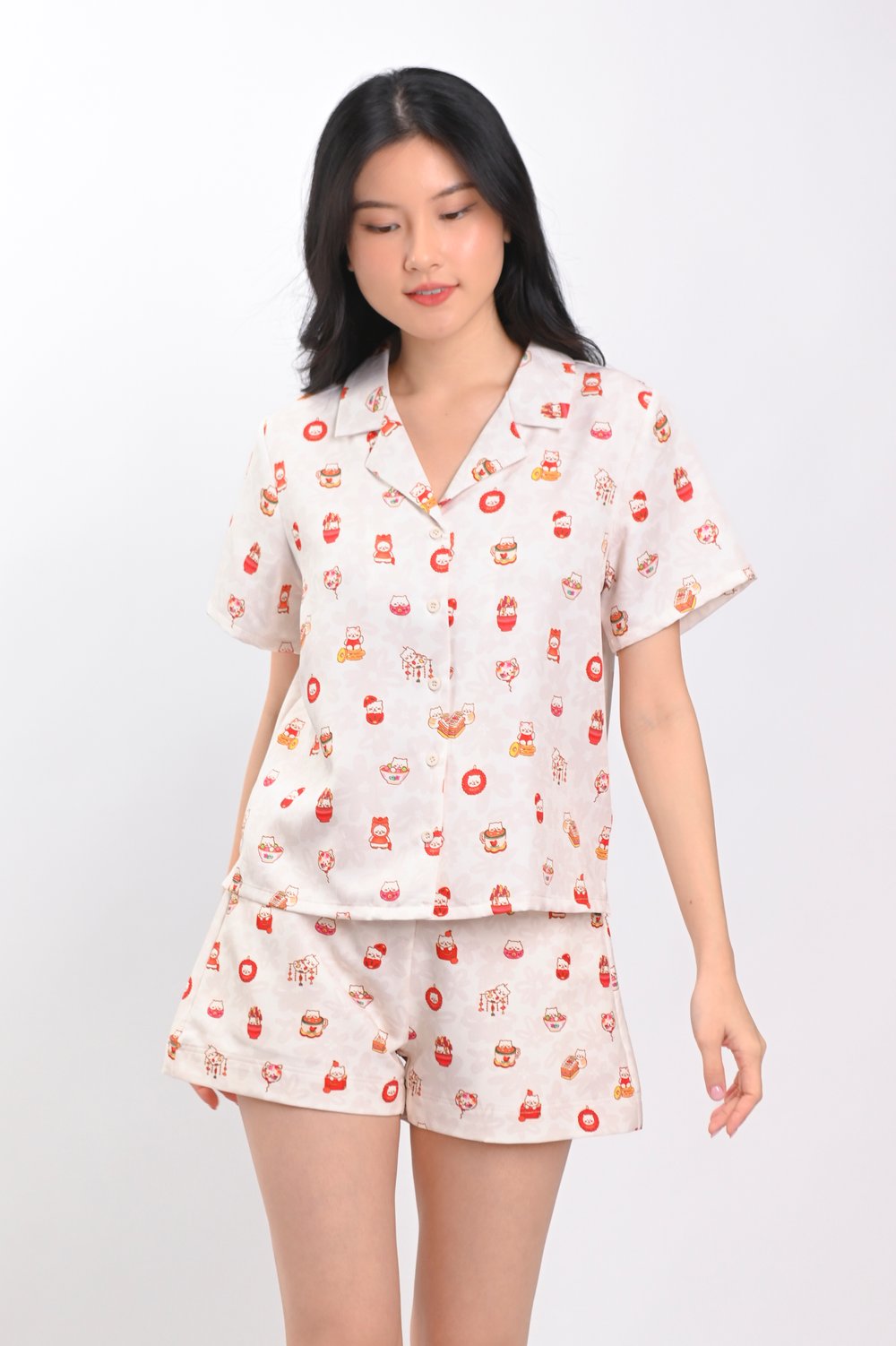 PAWSPERITY CAT LADIES’ CAMP-COLLAR SHIRT