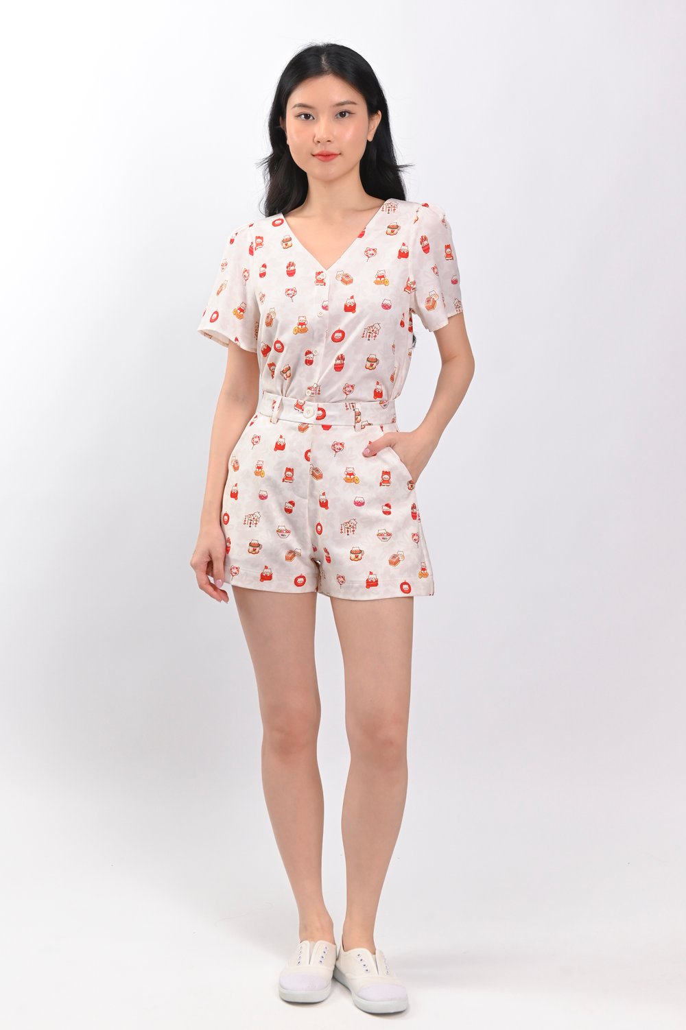 PAWSPERITY CAT ELASTIC-BACK SHORTS