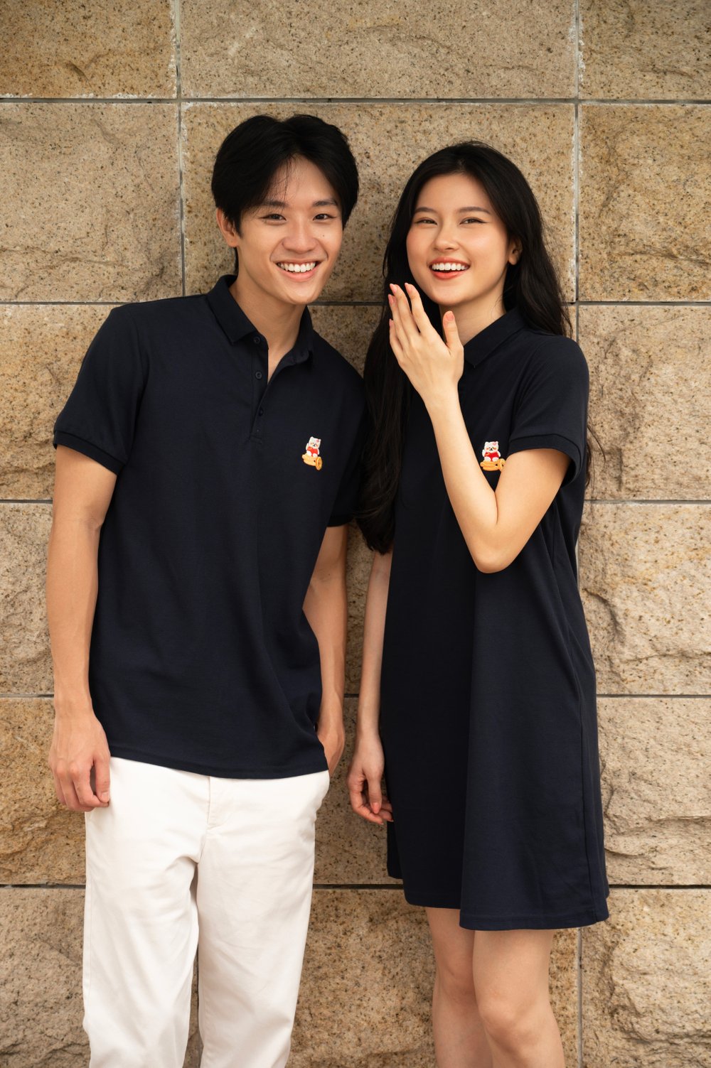 FESTIVE PAWTY NAVY EMB. POLO SHIRT