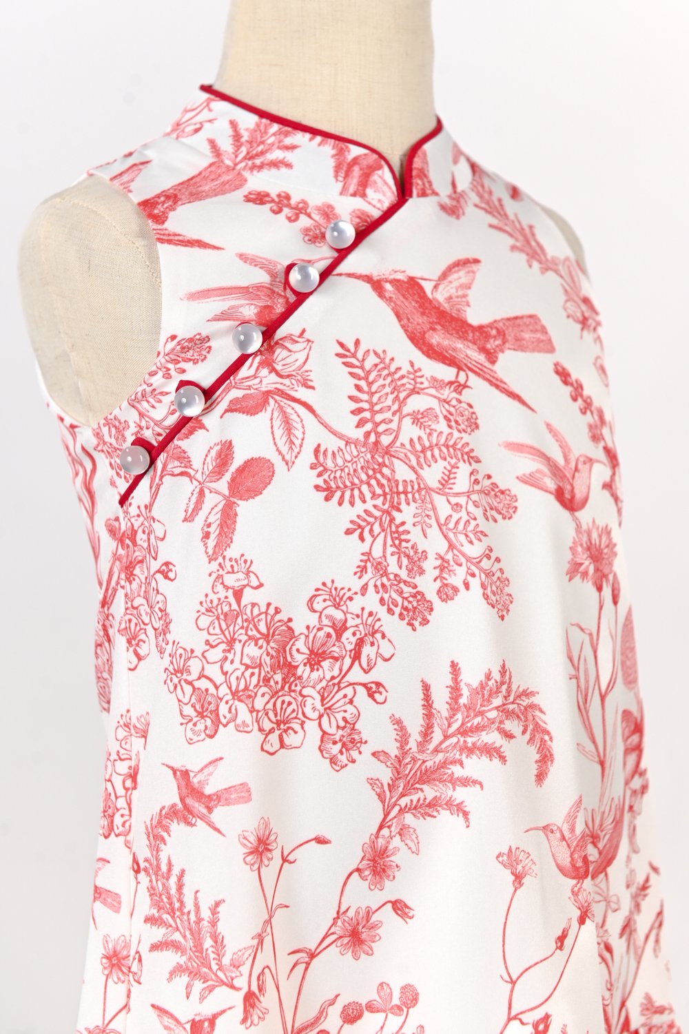 RED HUMMINGBIRD KIDS' CHEONGSAM DRESS