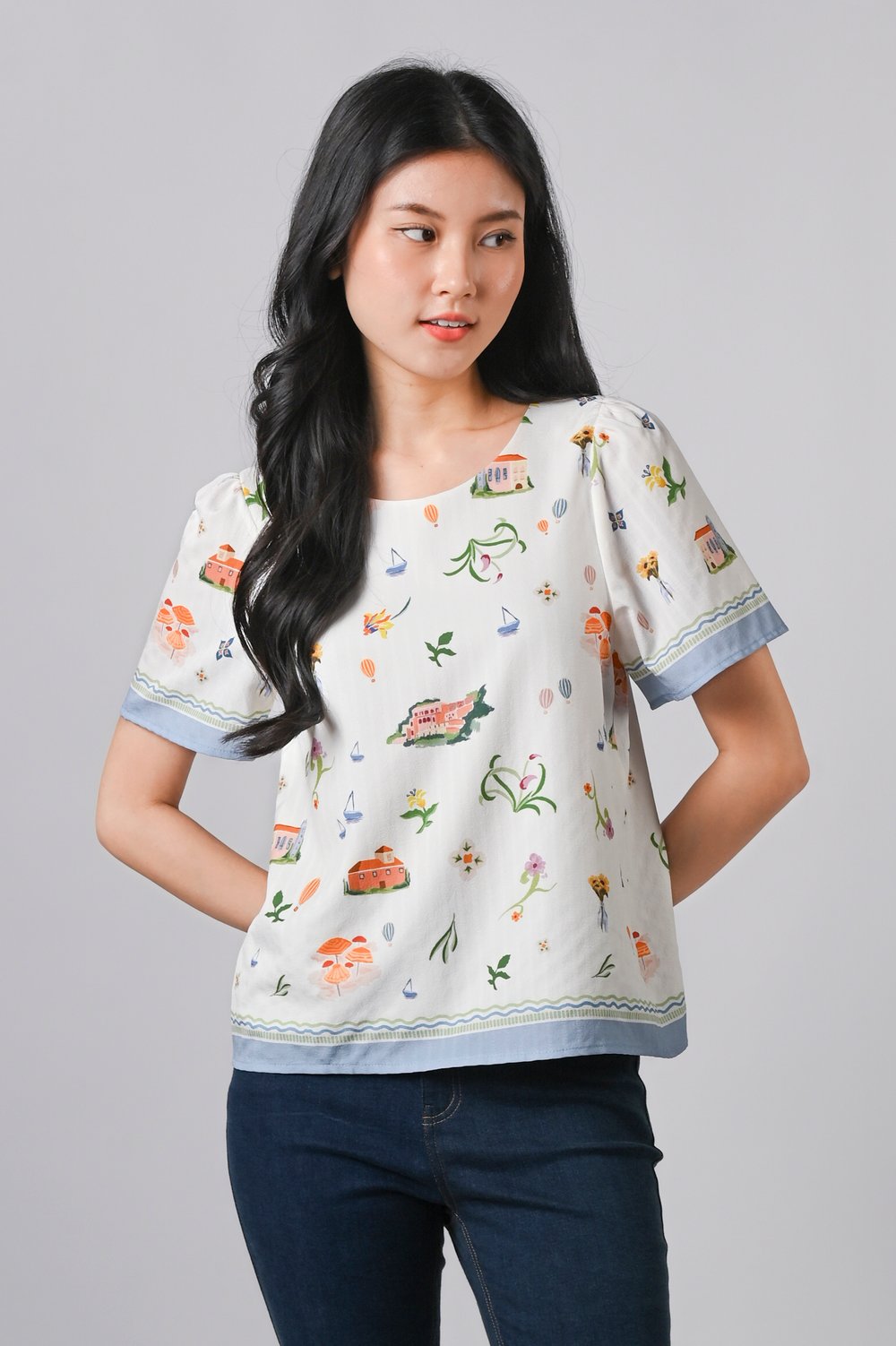 CASA COMO SLEEVED TOP