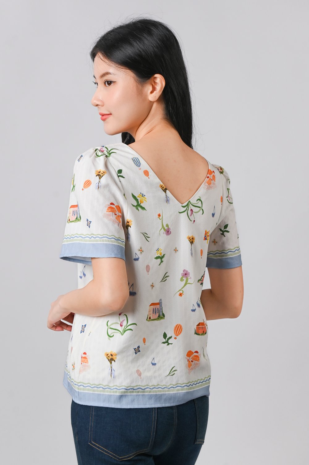 CASA COMO SLEEVED TOP