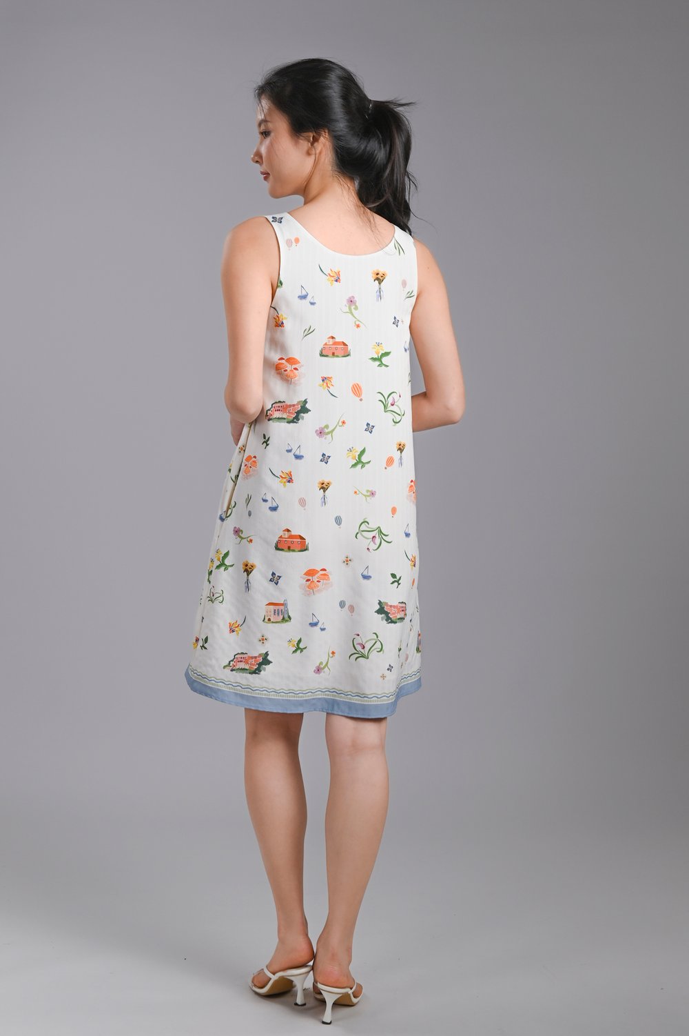 CASA COMO SLEEVELESS A-LINE DRESS