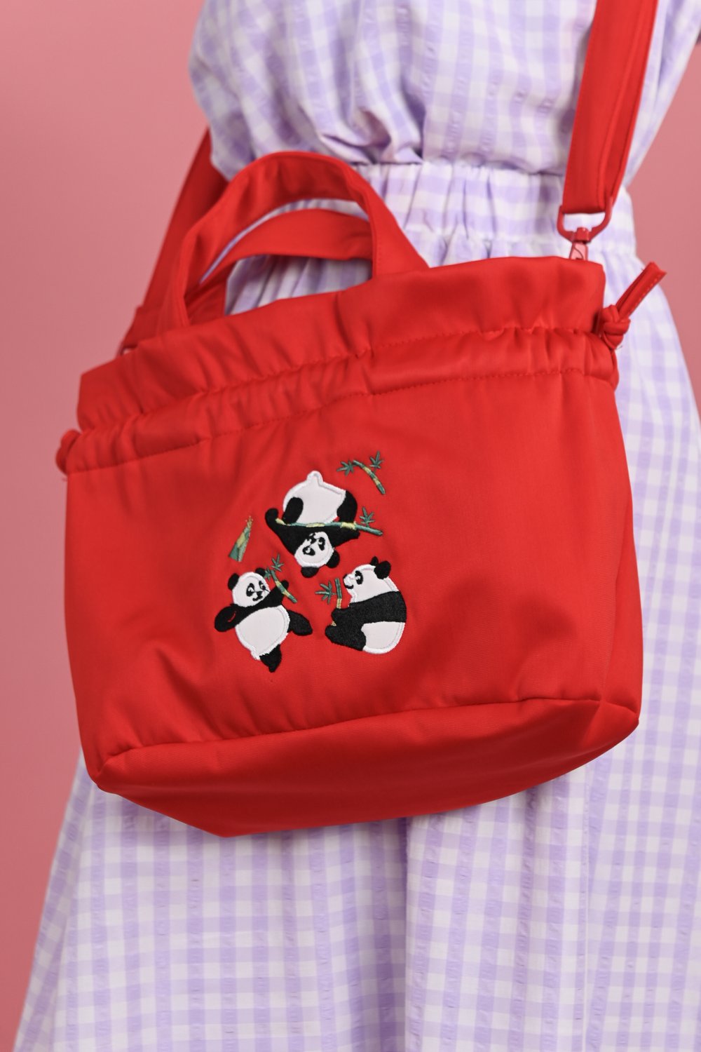 PANDA PARTY EMB. PUFFER DUMPLING BAG