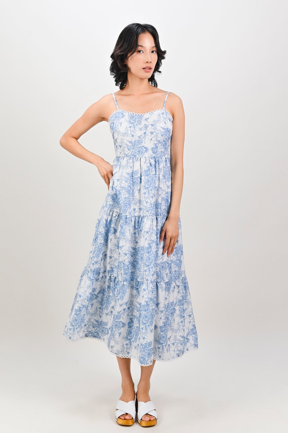 CEIDA SPAG MAXI DRESS IN TOILE DE JOUY