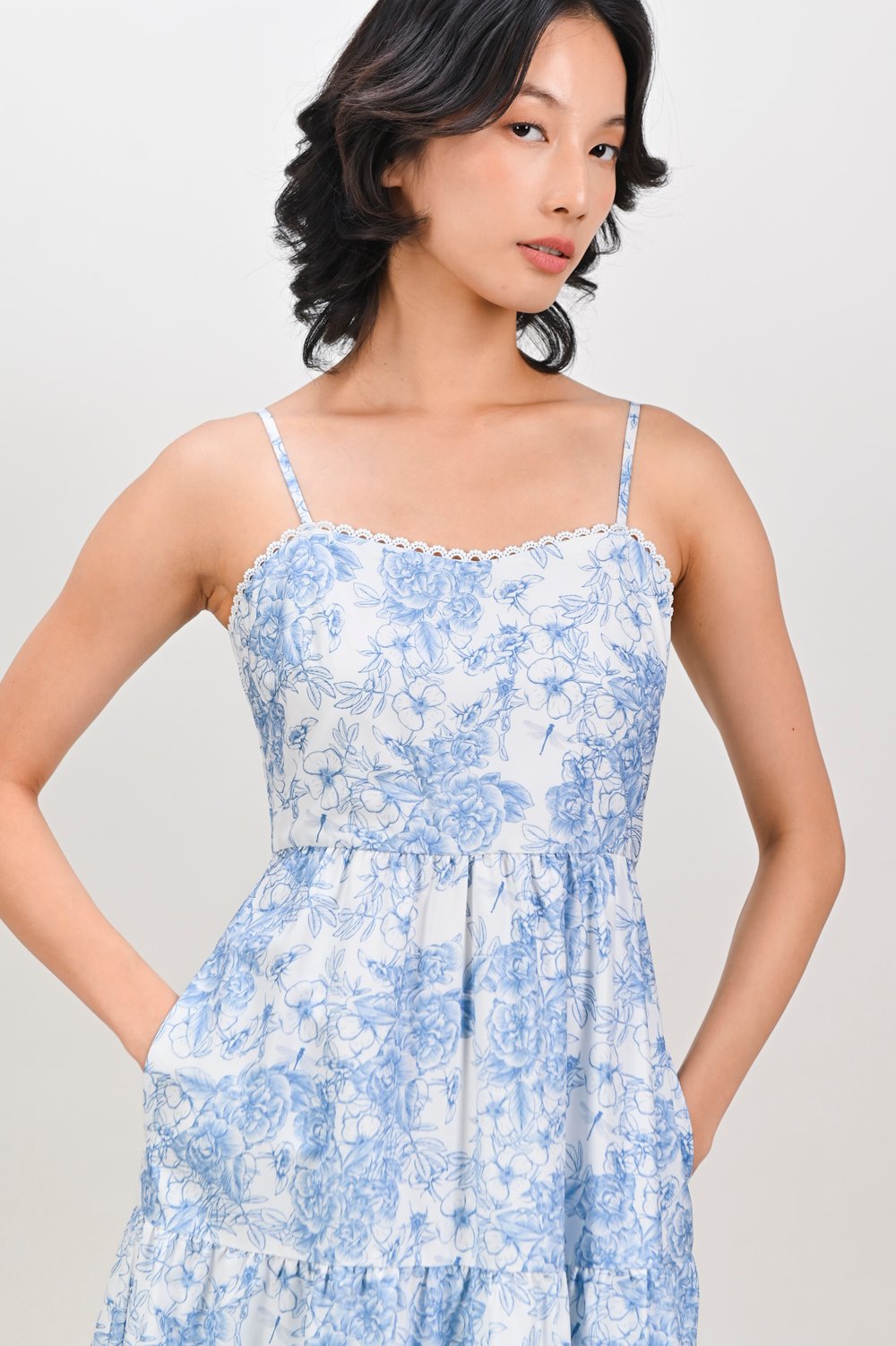 CEIDA SPAG MAXI DRESS IN TOILE DE JOUY