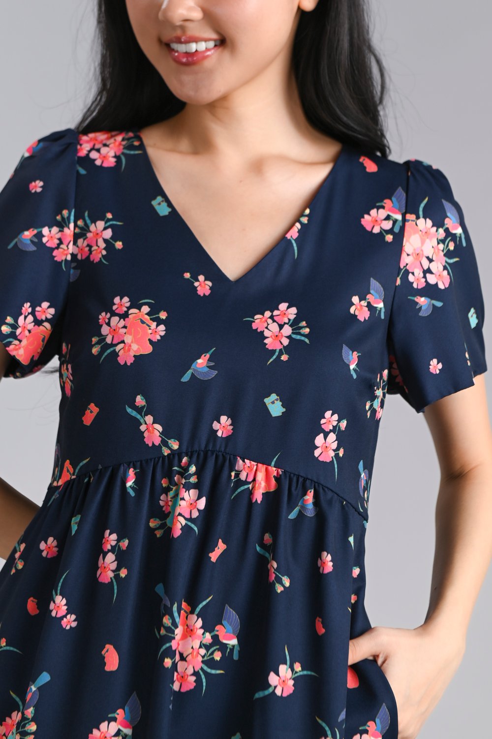 LIONCOLONY x AWE CURVE-WAIST FLOUNCE DRESS