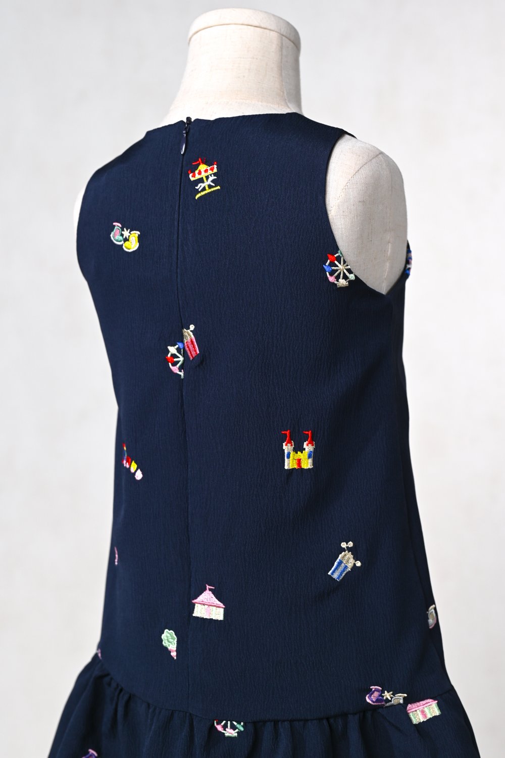 CARNIVAL NAVY EMB. KIDS' DRESS