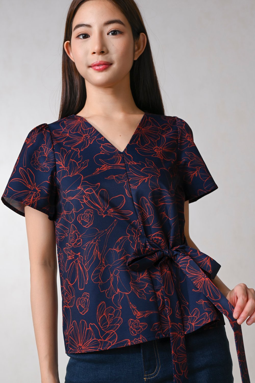 EMBER GLOW TIE-SASH TOP