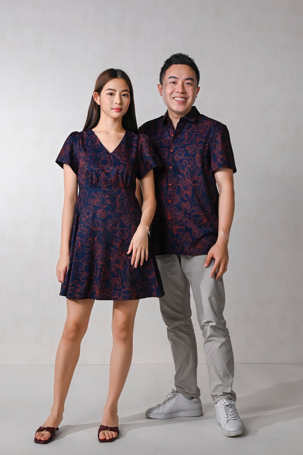 EMBER GLOW HIGH-WAIST DRESS-ROMPER