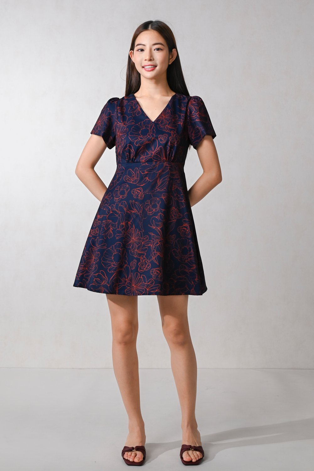 EMBER GLOW HIGH-WAIST DRESS-ROMPER