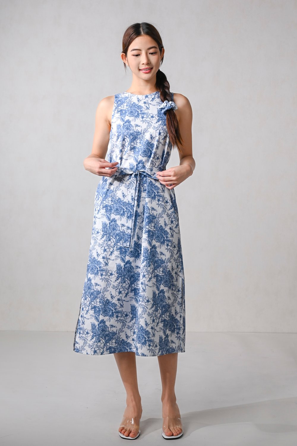 DRAGONFLY GARDEN SIDE-SLIT MIDI