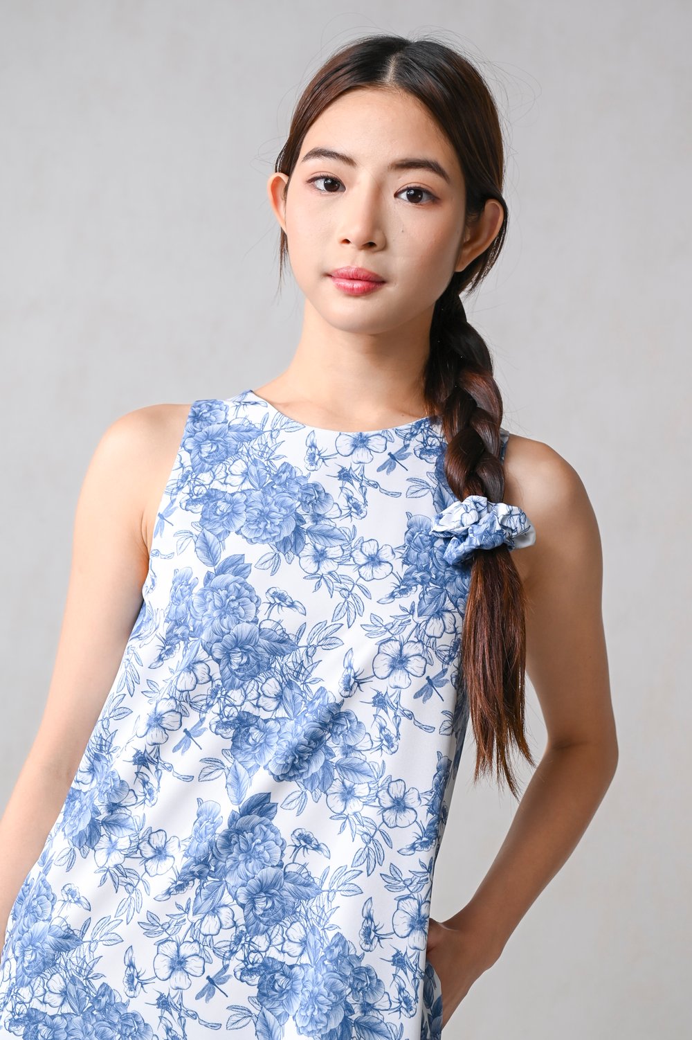 DRAGONFLY GARDEN SIDE-SLIT MIDI