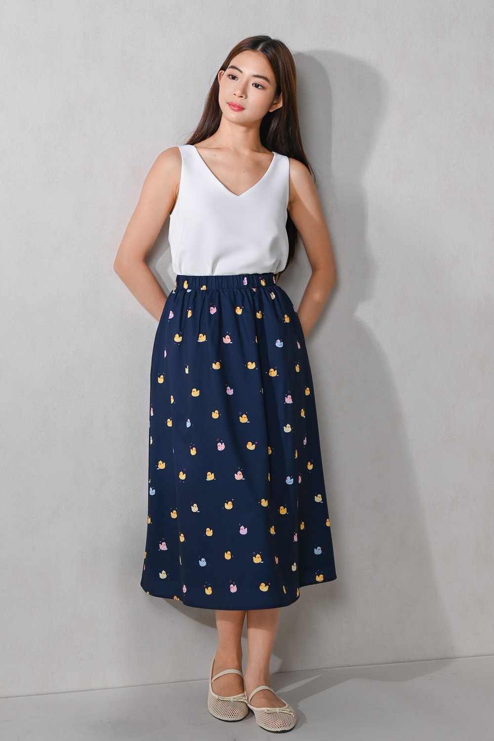 RUBBER DUCKIE ELASTIC-WAIST SKIRT
