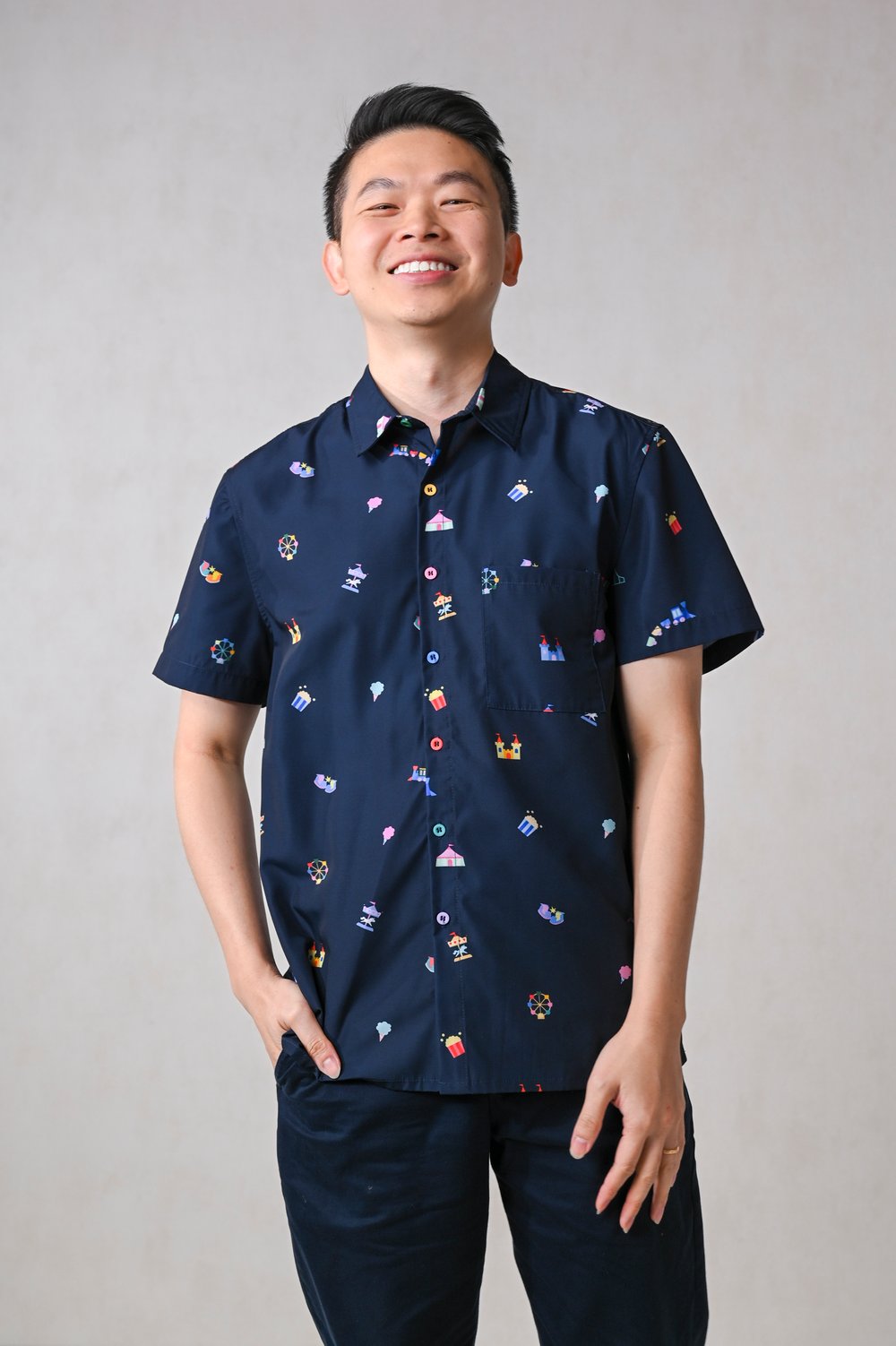 CARNIVAL NAVY PRINTED MEN’S SHIRT