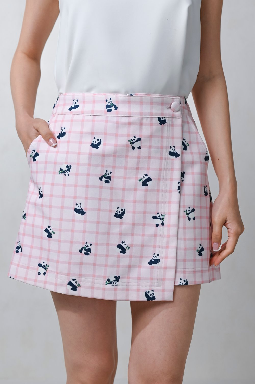 PINK PANDA PARTY ELASTIC-BACK SKORTS