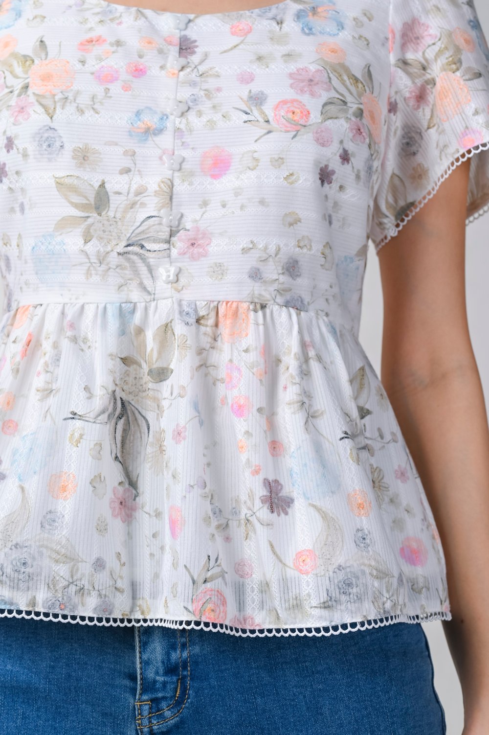 WINTERFIELDS SCOOP-NECK PEPLUM TOP