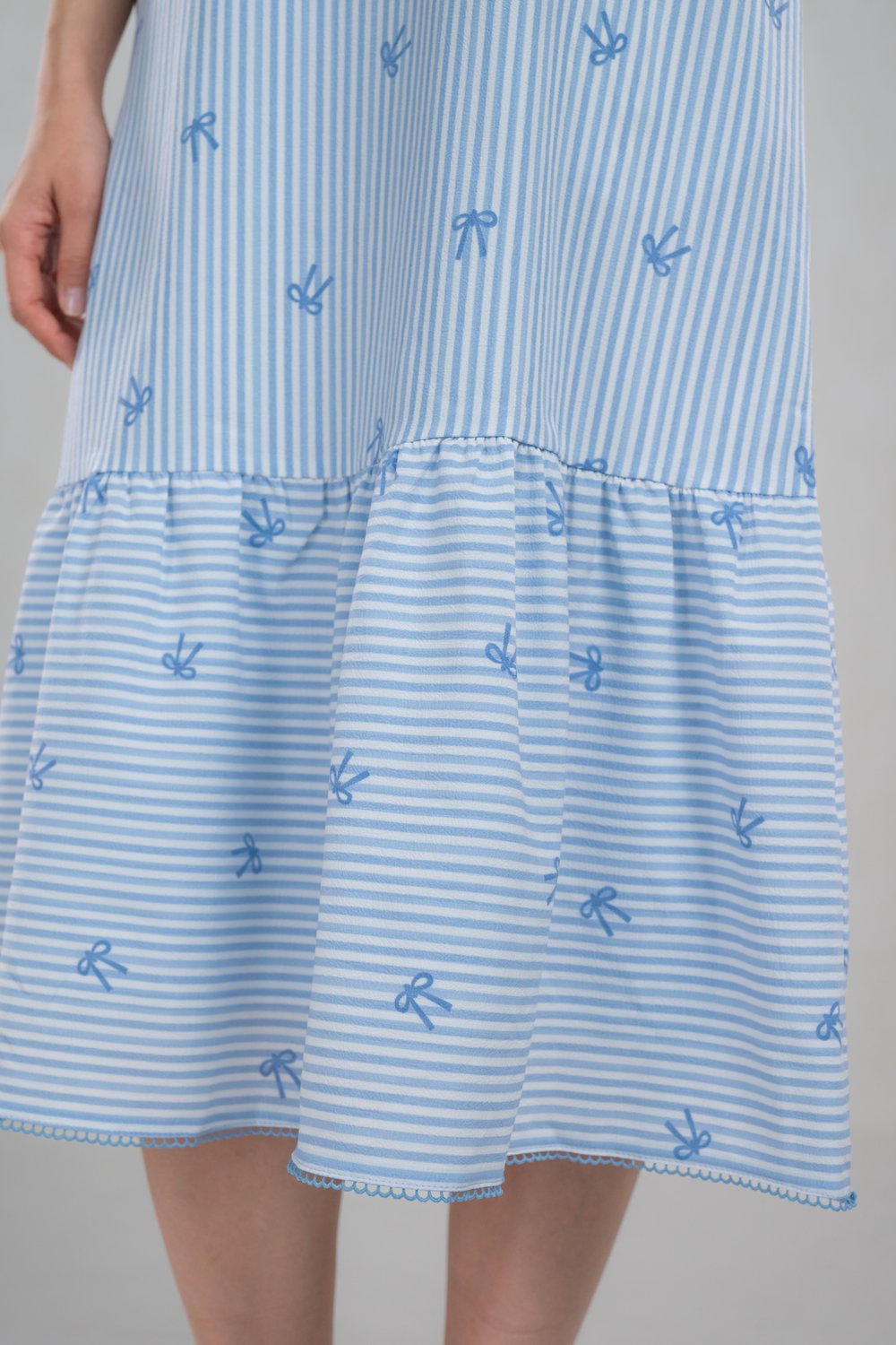 CALLY BLUE RIBBONS SLEEVELESS DROPWAIST DRESS