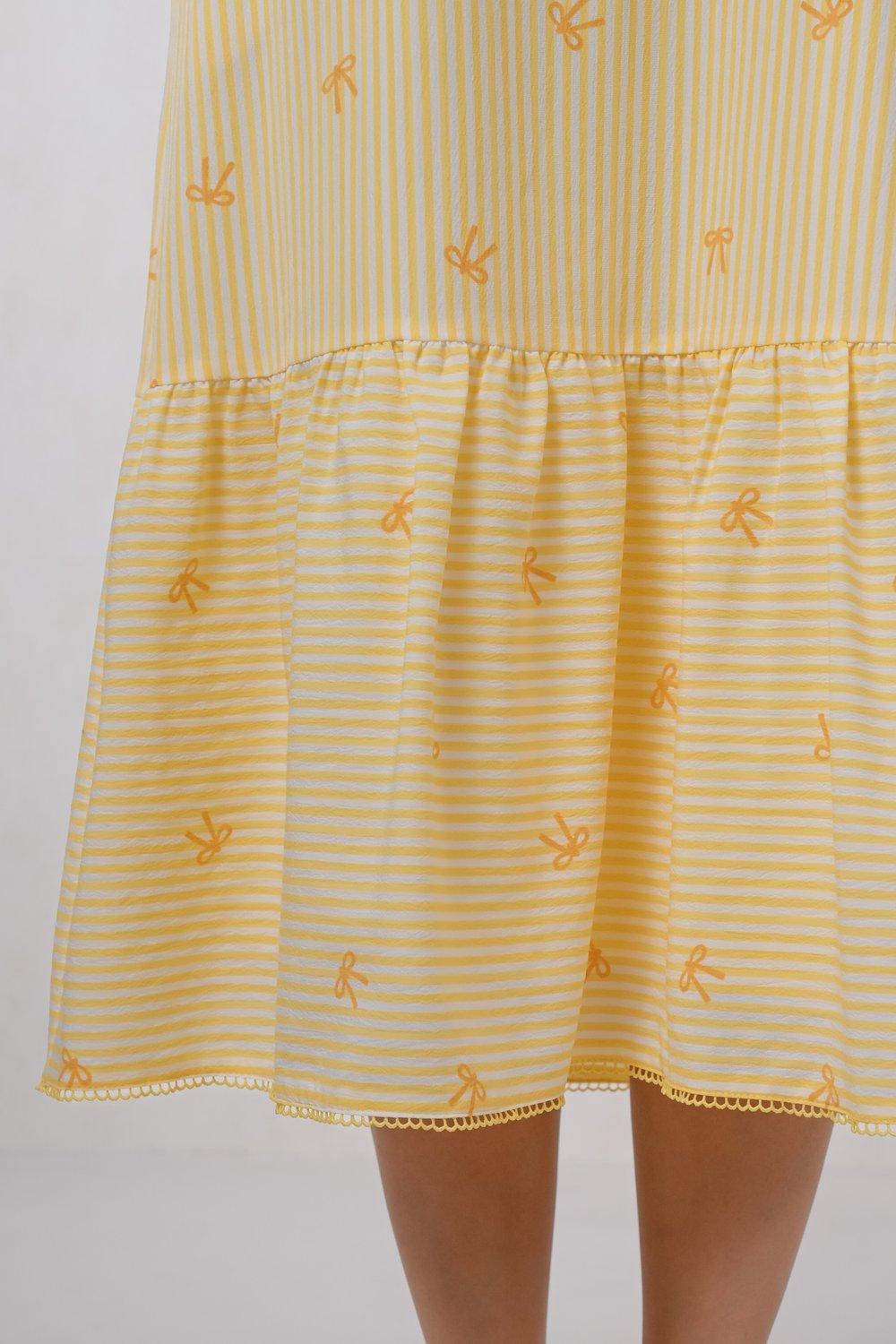 CALLY YELLOW RIBBONS SLEEVELESS DROPWAIST DRESS