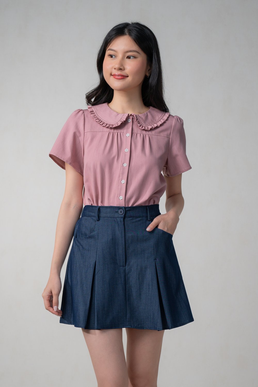 SUZZIE PETERPAN-COLLAR TOP IN PINK