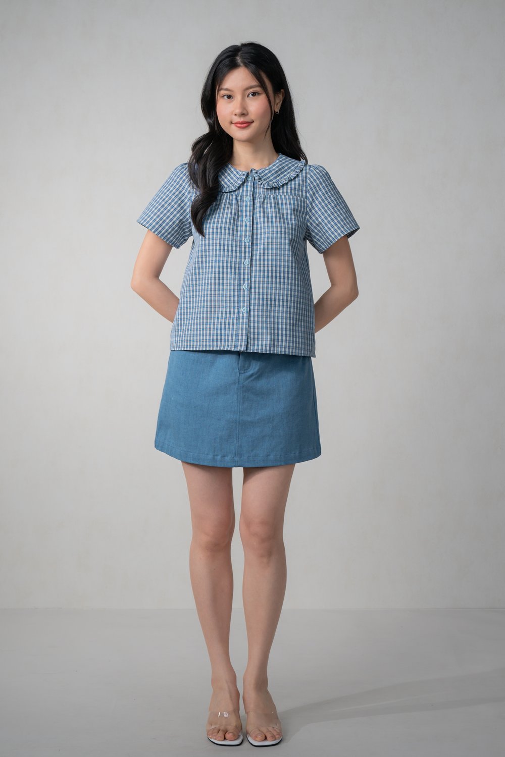 SUZZIE PETERPAN-COLLAR TOP IN PLAID