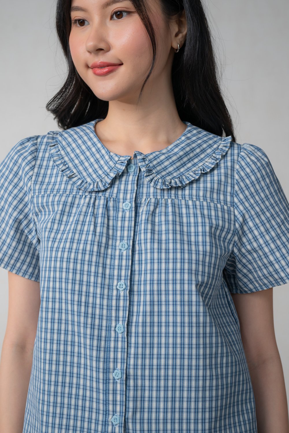 SUZZIE PETERPAN-COLLAR TOP IN PLAID