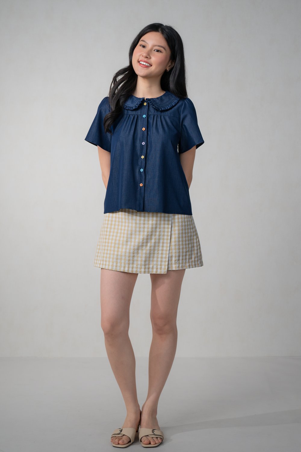 SUZZIE PETERPAN-COLLAR TOP IN NAVY