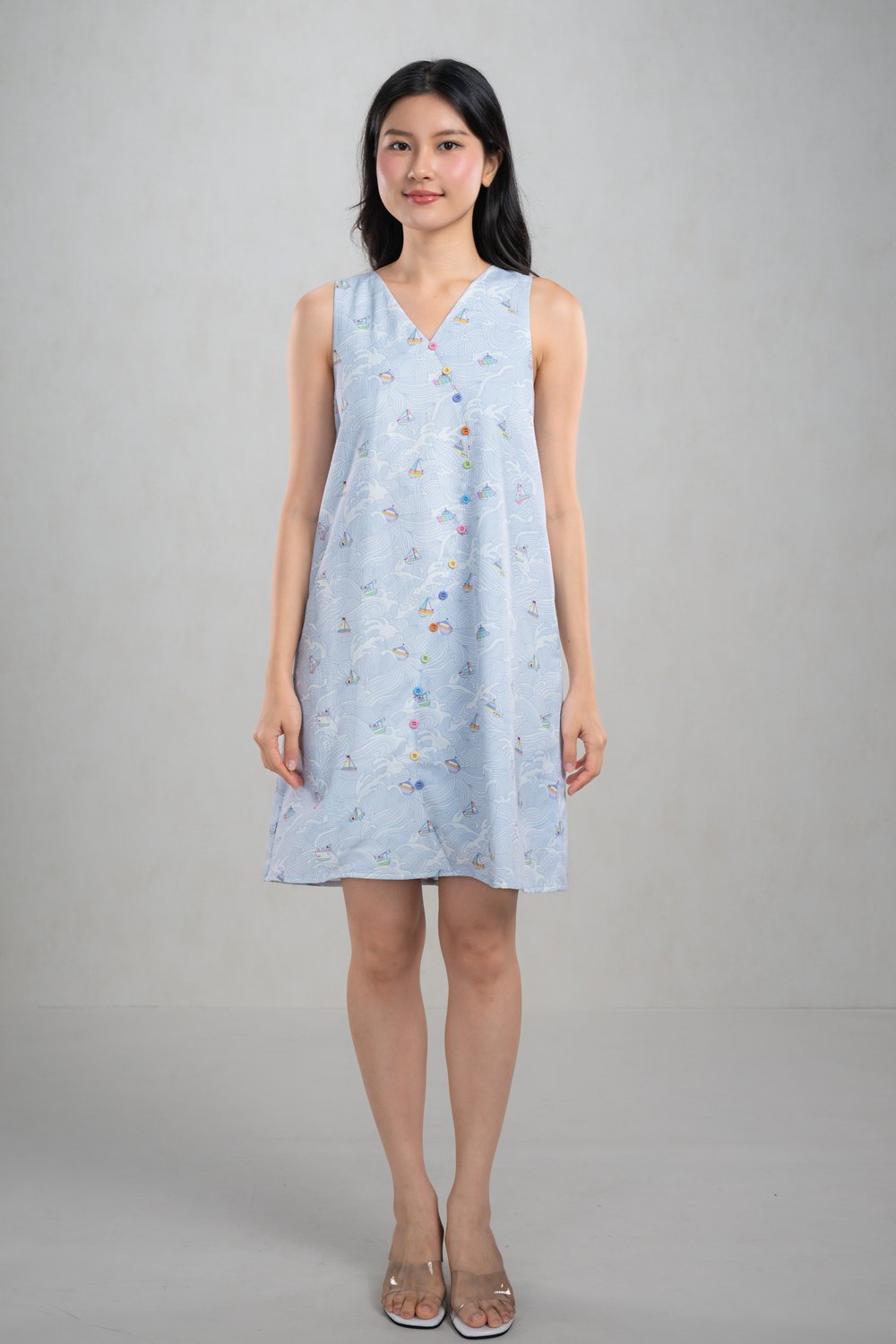 SUNNY SAILS SLEEVELESS SHIFT DRESS