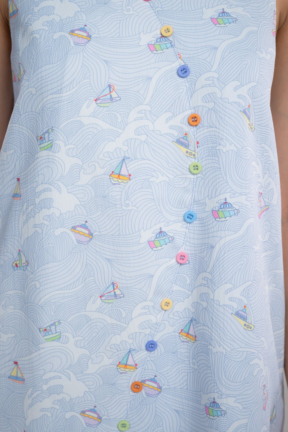 SUNNY SAILS SLEEVELESS SHIFT DRESS