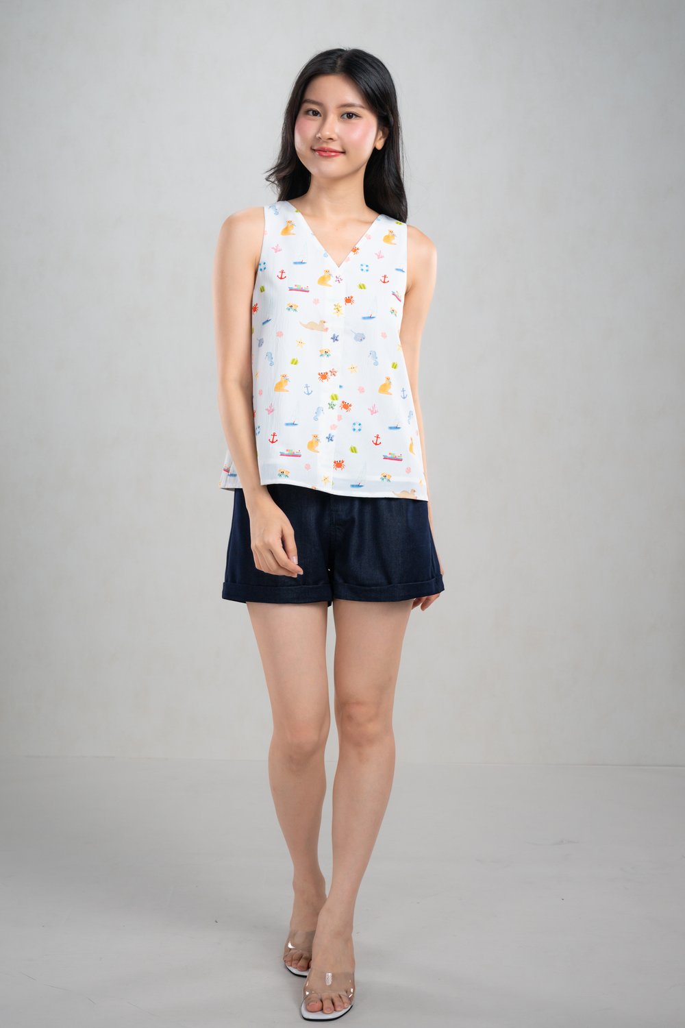 COASTAL CUTIES TWO-WAY BUTTON TOP