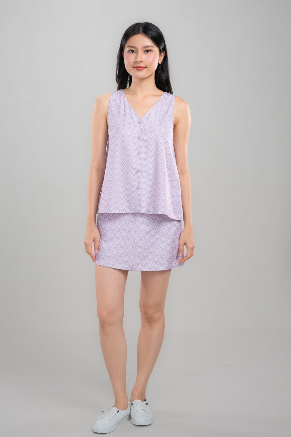 SUGOI LILAC TWO-WAY BUTTON TOP