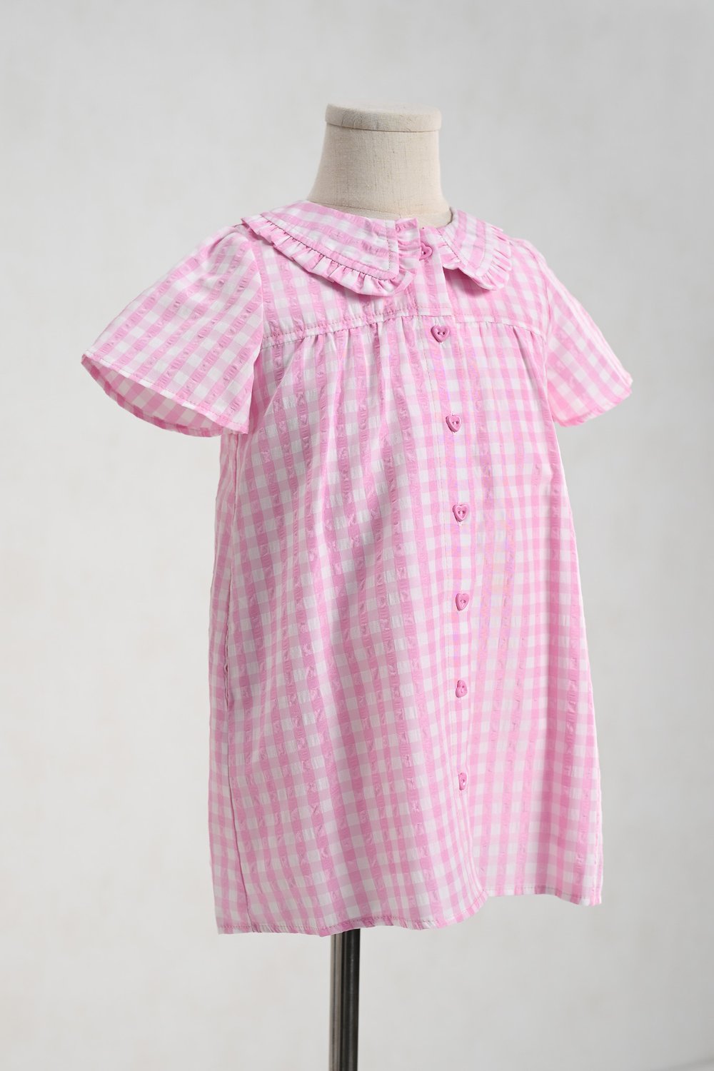 LOLLIE GINGHAM KIDS' DRESS IN PINK