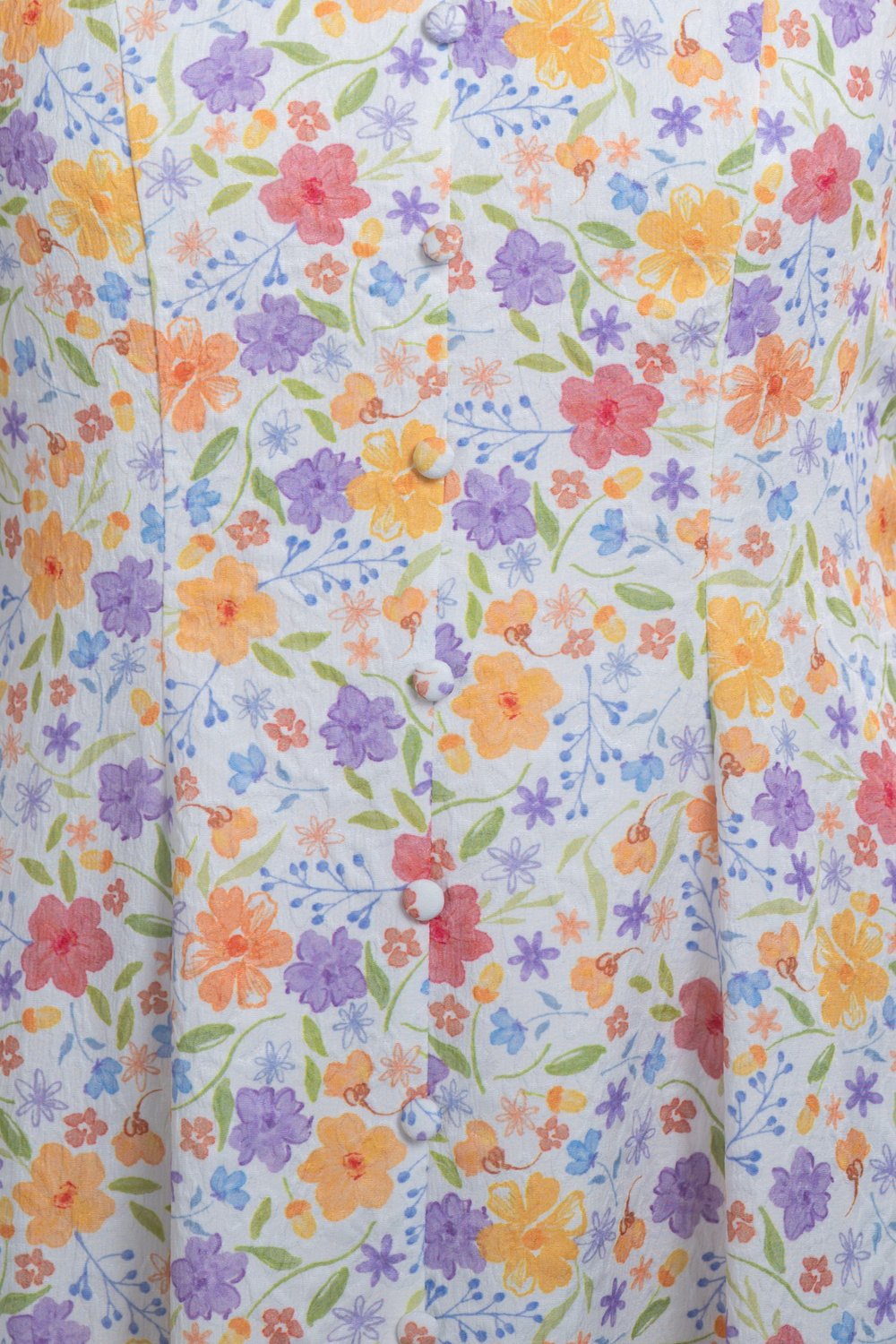 UNITY FLORAL SLEEVED BUTTON MIDI DRESS