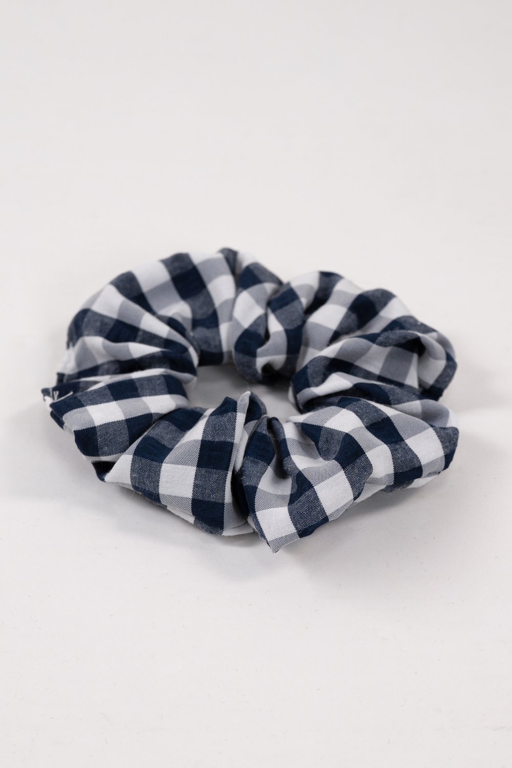 NAVY GINGHAM SCRUNCHIE