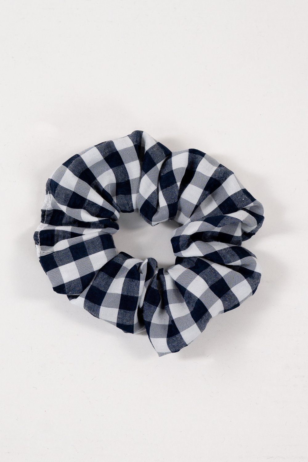 NAVY GINGHAM SCRUNCHIE