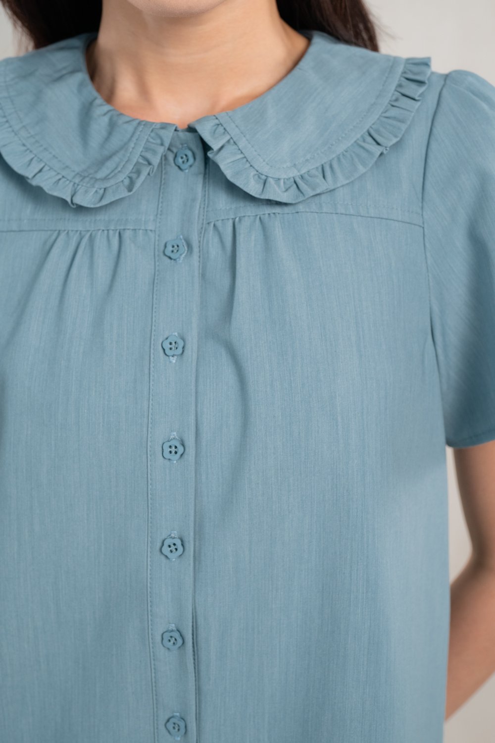 SUZZIE PETERPAN-COLLAR TOP IN TEAL