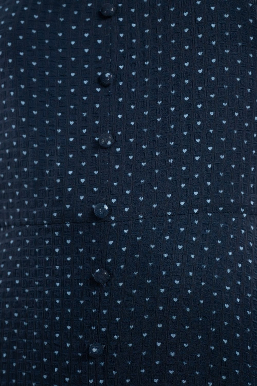 MIVEY NAVY HEARTS SLEEVED MIDI DRESS