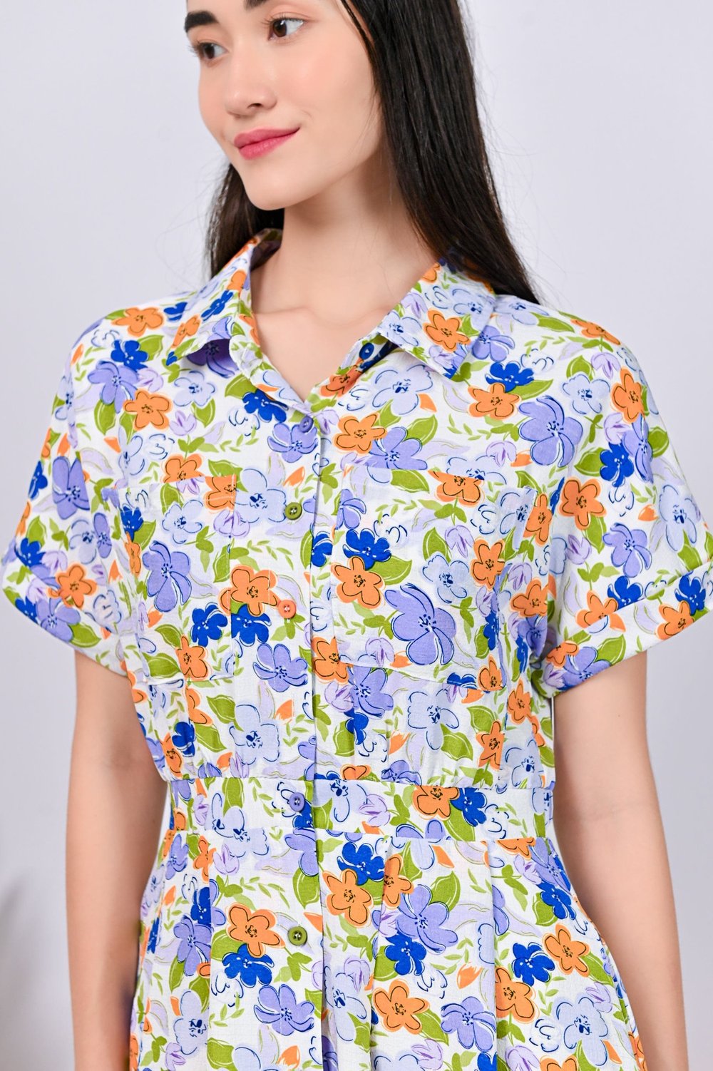 INGA FLORAL SHIRTDRESS IN VIBRANT
