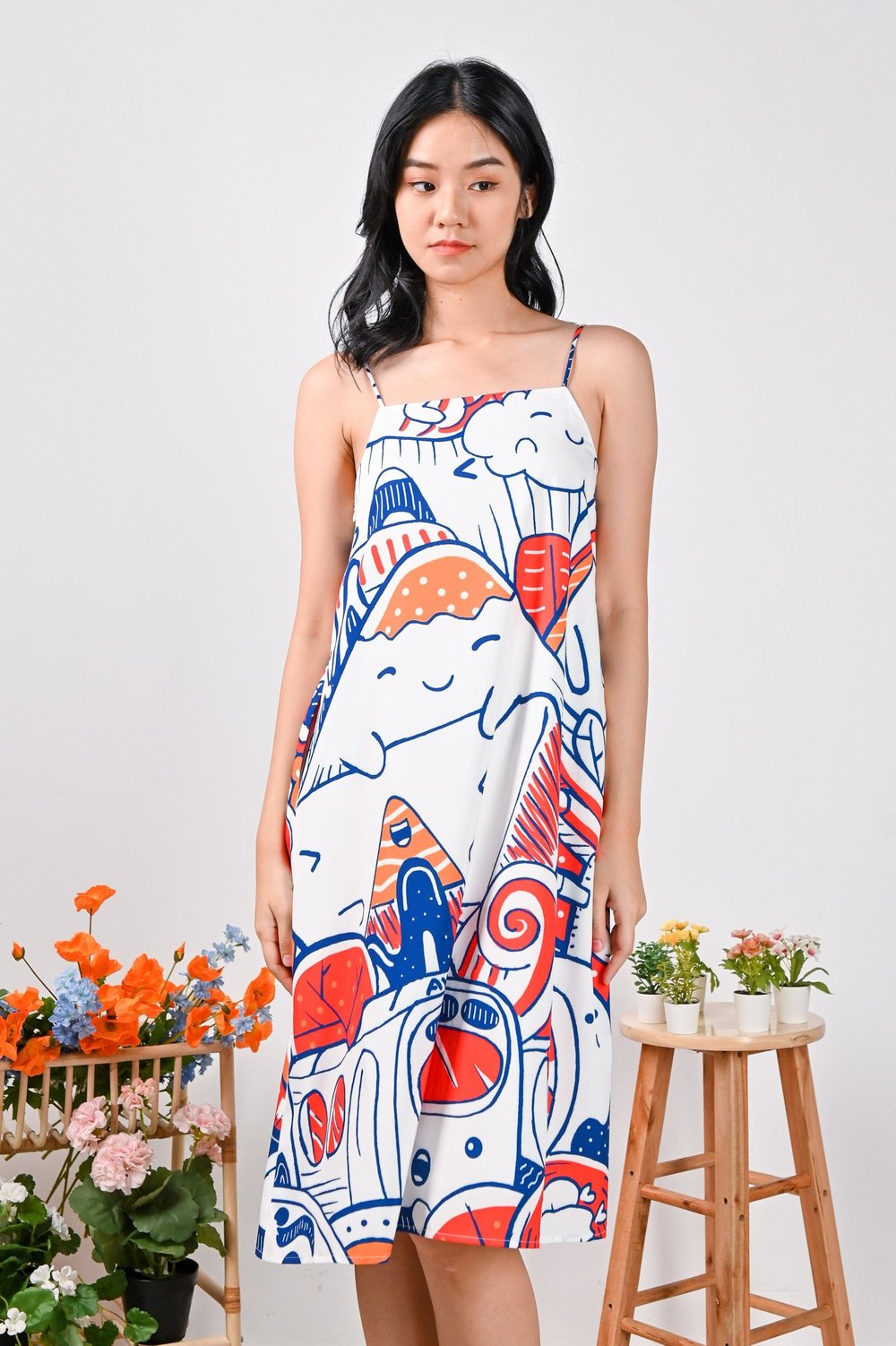 TOKYO SPAG TENT DRESS IN COLOUR