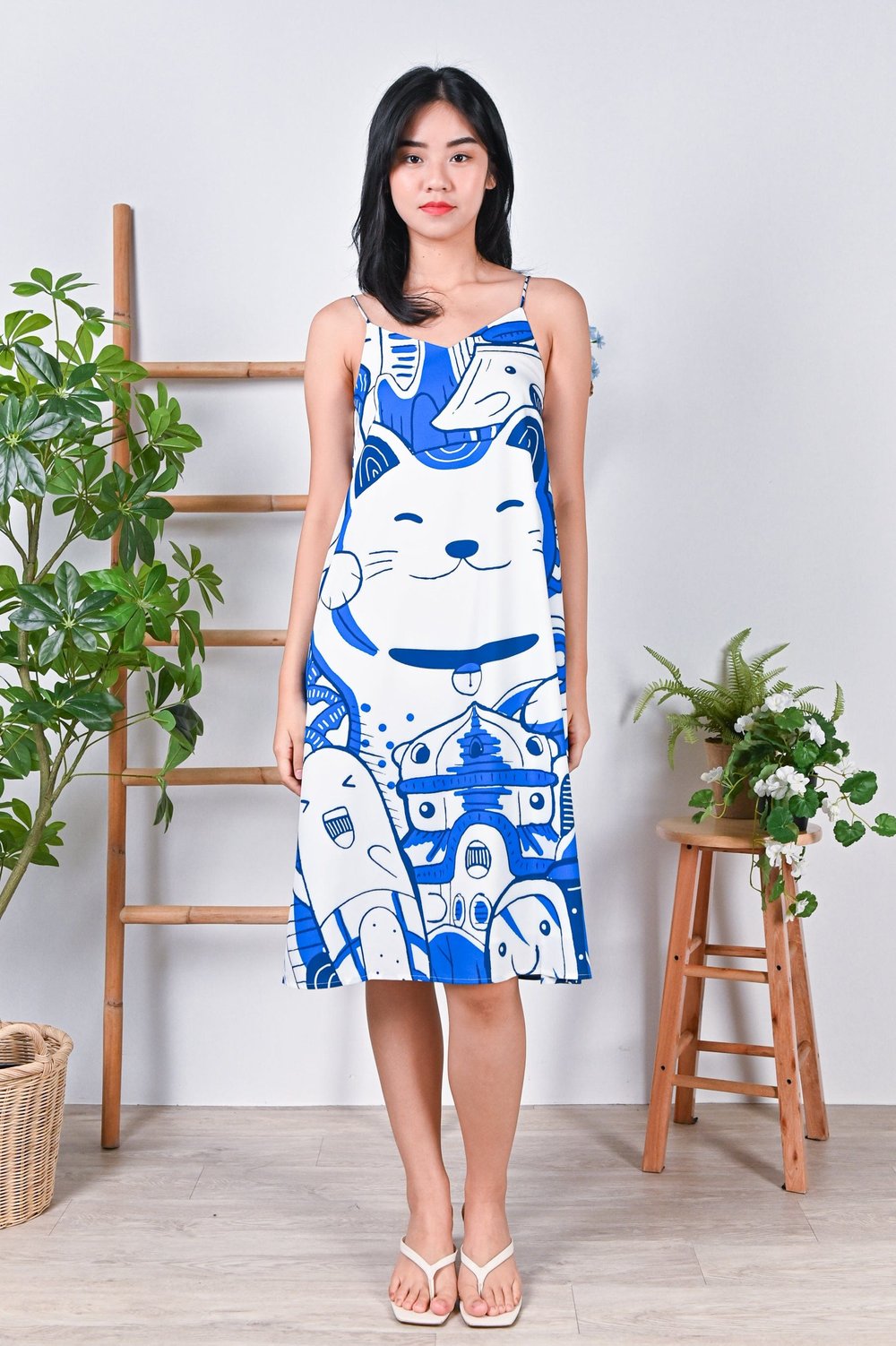 TOKYO SPAG TENT DRESS IN MONOCHROME