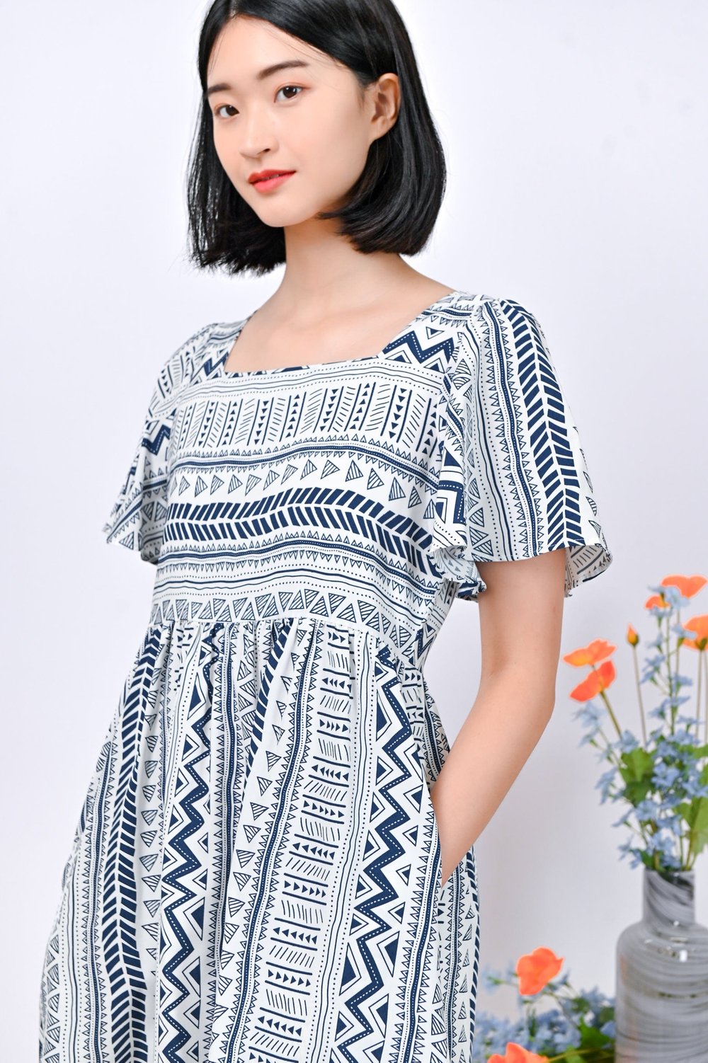 BEXLEY AZTEC DRESS-ROMPER IN WHITE