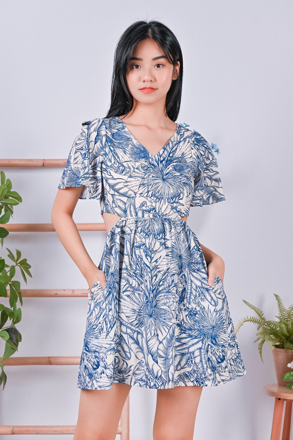 INDIRA CUT-OUT DRESS-ROMPER IN OUTLINES