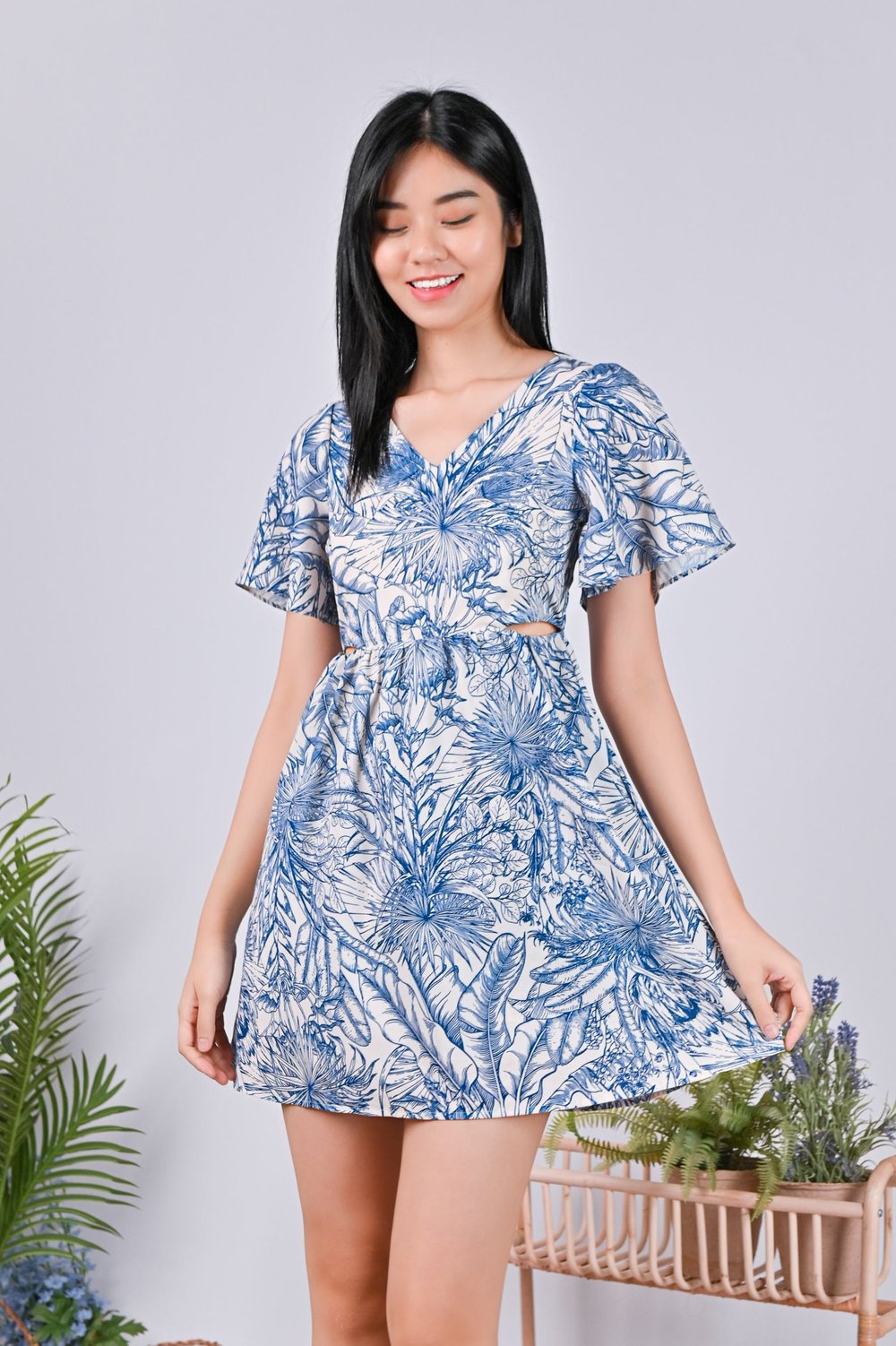 INDIRA CUT-OUT DRESS-ROMPER IN OUTLINES