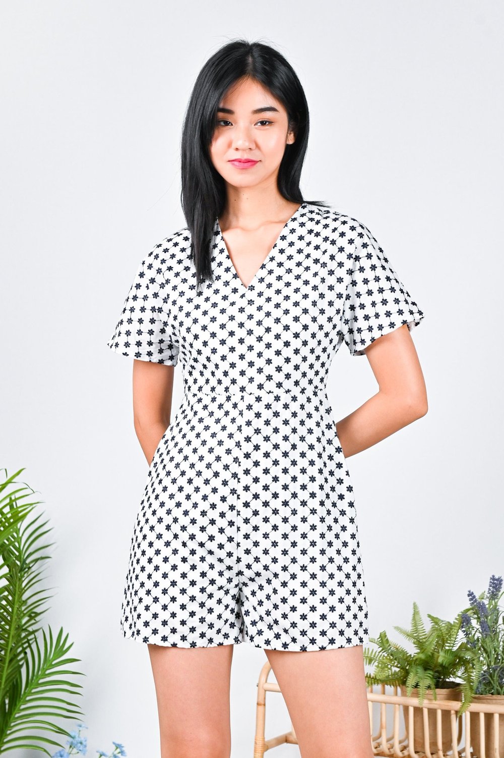 SOLANGE EMBROIDERY KIMONO ROMPER