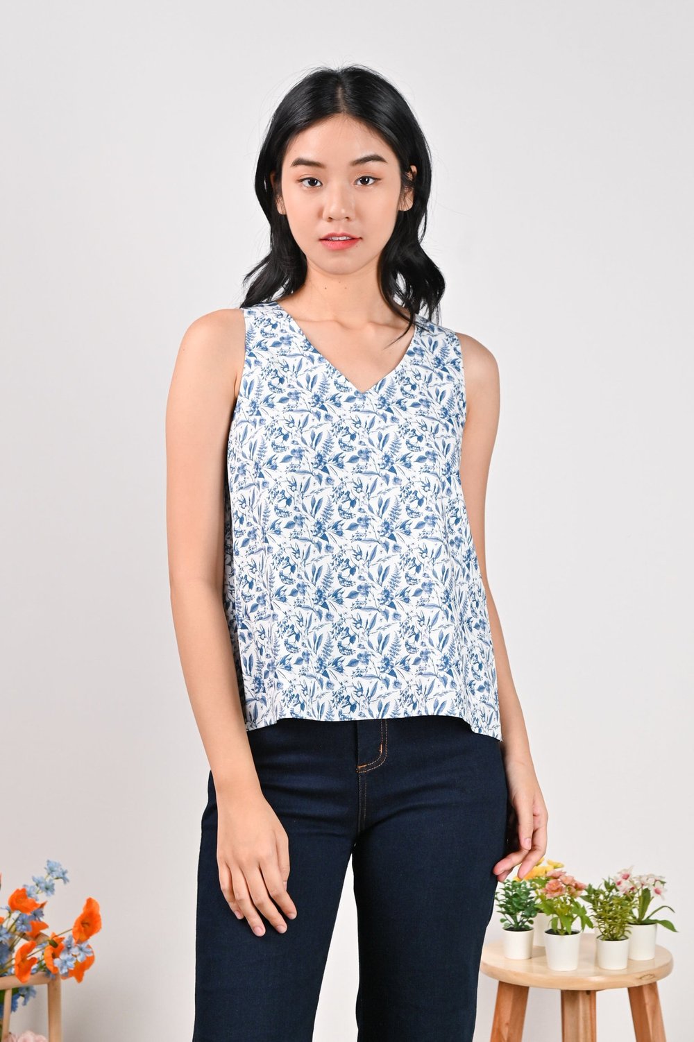 HYDRANGEA TOILE TWO-WAY TOP